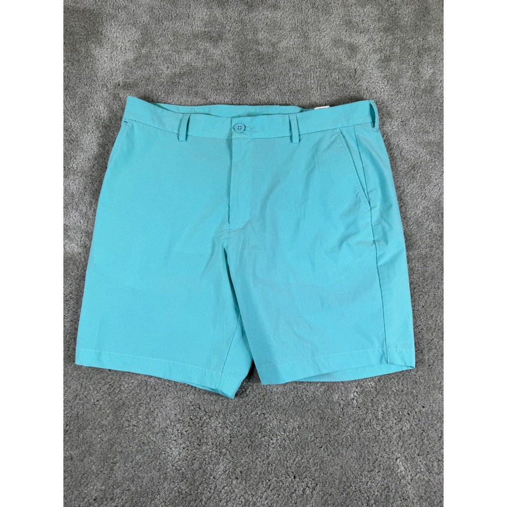 Vineyard Vines Performance Golf Shorts Mens 34 Aqua Blue Stretch Flat Front